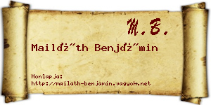 Mailáth Benjámin névjegykártya